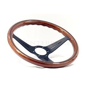 Nardi Deep Corn Steering Wheel - Wood with Black Spokes - 350mm