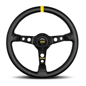 Momo MOD07 Steering Wheel 350 mm - Black Leather/Black Spokes/1 Stripe
