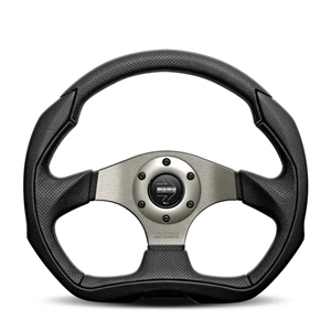 Momo Eagle Steering Wheel 350 mm - Black Leather/Anth Spokes