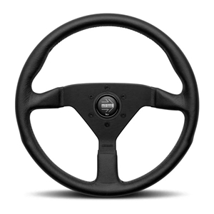 Momo Monte Carlo 350MM Black Leather W/Black Stitching