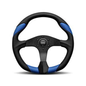 MOMO - Race, 350 Diam, 40 Dish, Blk Leather, Anth Spokes