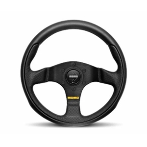 MOMO - Team, 280 Diam, 40 Dish, Blk Leather, Blk Spokes