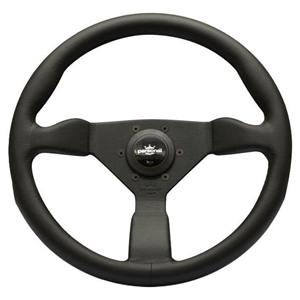 Personal Grinta Steering Wheel - Black Leather with Black Spokes & Black Stitching - 350mm