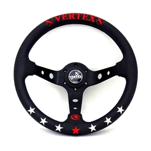 VERTEX STEERING WHEEL 330MM RED DEEP DISH *10 STAR EDITION*