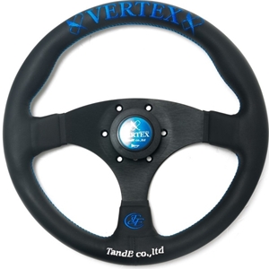 VERTEX STEERING WHEEL ..325MM BLUE ..FLAT