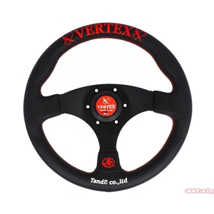 VERTEX STEERING WHEEL ..325MM RED ..FLAT