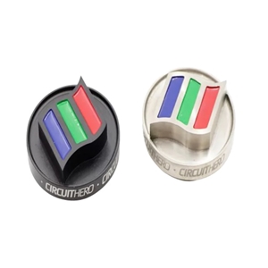Oil Cap - Titanium  High Temp Color Circuit Hero Flag Logo 