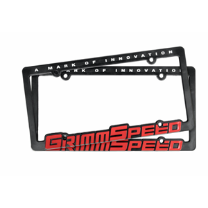 License Plate Frames - GrimmSpeed RED Text (Pair)