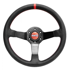 Sparco Steering Wheel - Champion Black Perforated Leather w/Red 330mm