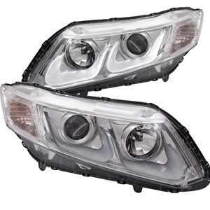 HONDA CIVIC 2 DR 12-13 / 4 DR 12-15 PROJECTOR HEADLIGHTS U-BAR CHROME CLEAR