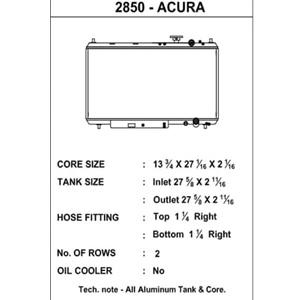 CSF Radiator 2850  - Acura Integra ’94-01 