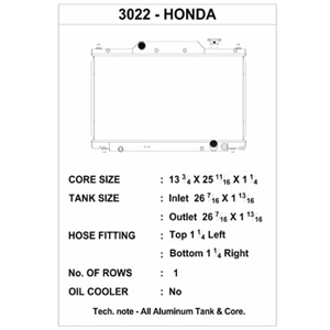 CSF Radiator 3022 - Honda Civic Si ’03-05 
