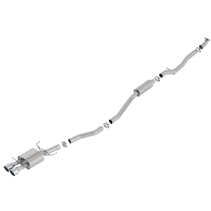 BORLA S-TYPE CAT BACK EXHAUST SYSTEM - HONDA CIVIC SI COUPE 1.5T 16-21 (Silver Tips)