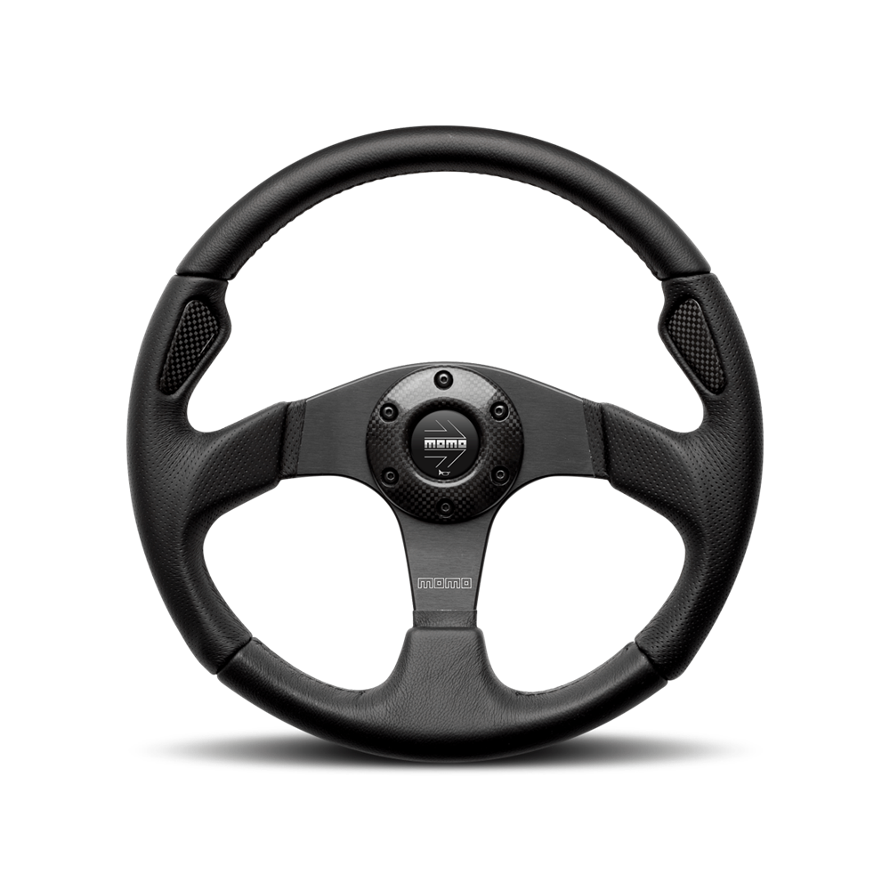 Garage16 - Momo Monte Carlo 320MM Black Leather W/Black Stitching