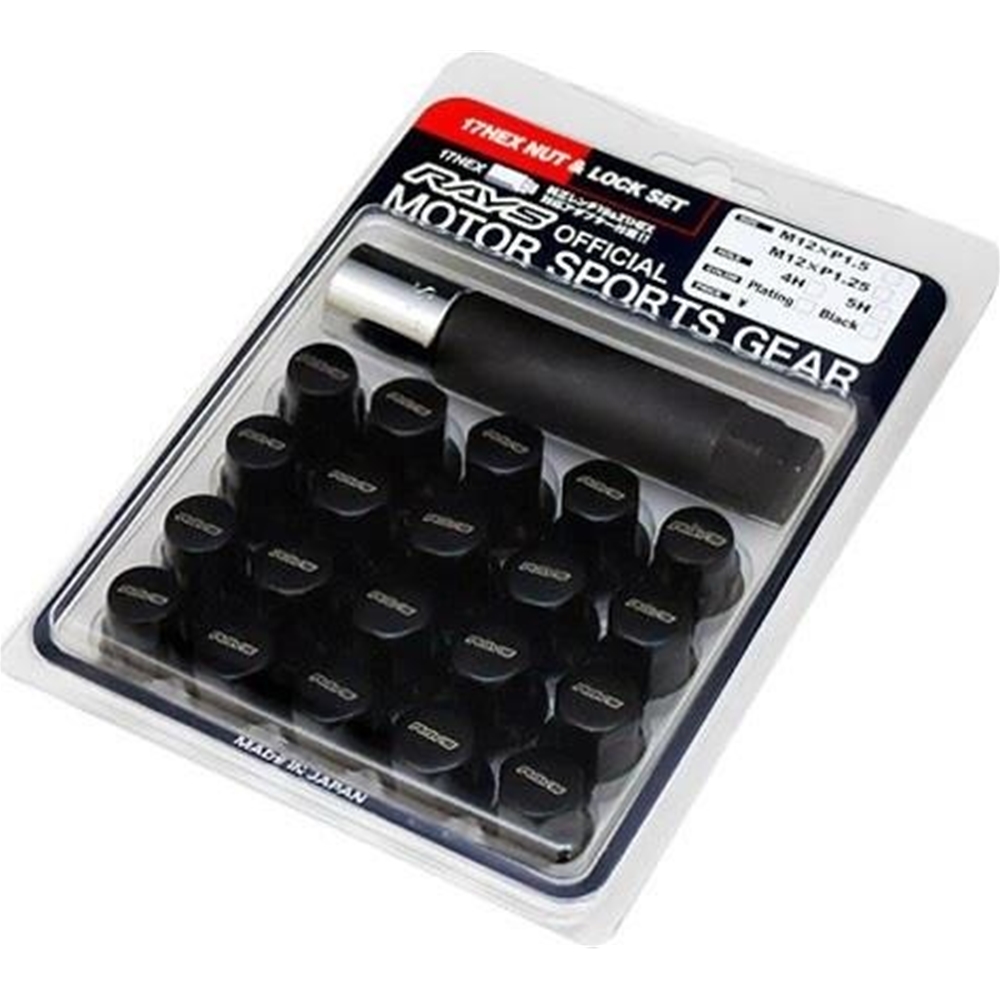 Garage16 - Rays M12x1.50 5 holes 16pcs nut, 4pcs Lock nut, 1