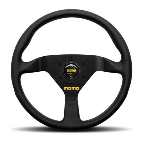MOMO - MOD.78, 320 Diam, 40 Dish, Blk Leather, Blk Spokes