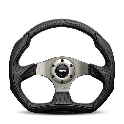 Momo Eagle Steering Wheel 350 mm - Black Leather/Anth Spokes