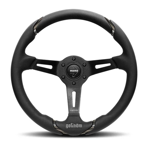 Momo Gotham Steering Wheel 350 mm - Black Leather/Black Spokes