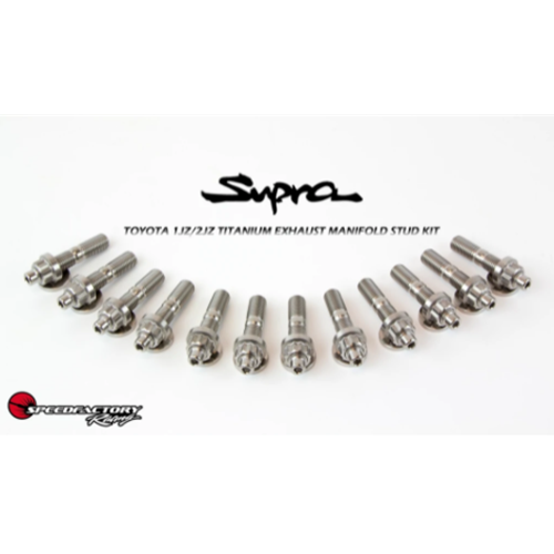 SpeedFactory Titanium Exhaust Manifold RAW Stud Kit - M10 2JZ/1JZ Toyota Engines - Kit Includes 12pc Nut, Stud and Washer