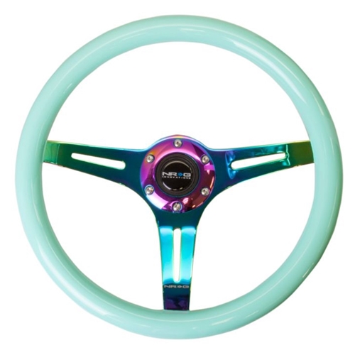 Classic Wood Grain Wheel - 350mm 3 Neochrome spokes - Minty Fresh Color