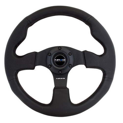 Reinforced Steering Wheel - Leather Steering Wheel 320mm w/ BLACK stitch