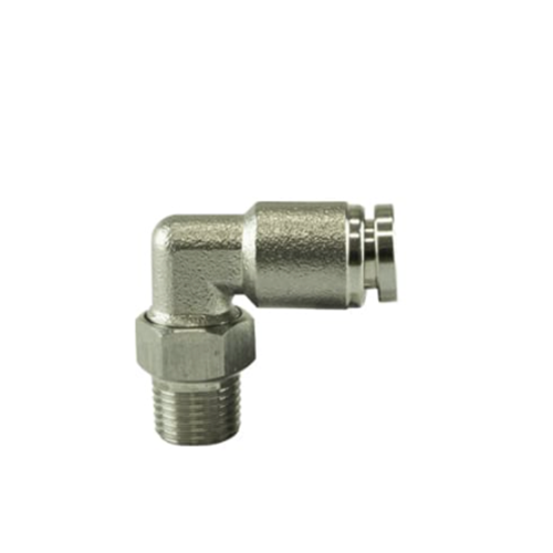 1/8" NPT to 90 Degree 1/4" pushloc stainless steel