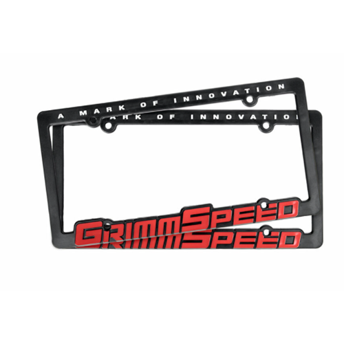 License Plate Frames - GrimmSpeed RED Text (Pair)