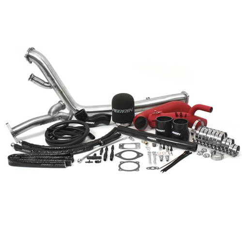 Rotated Tuner Kit with Intake for EFR Turbo T3 Inlet 08-14 WRX and 08-20 STI Red