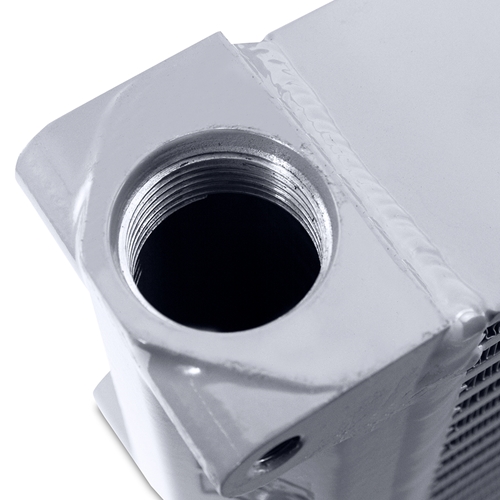 Mishimoto Heavy-Duty Bar and Plate Oil Cooler, 17in Core, Same-Side Outlets, Silver