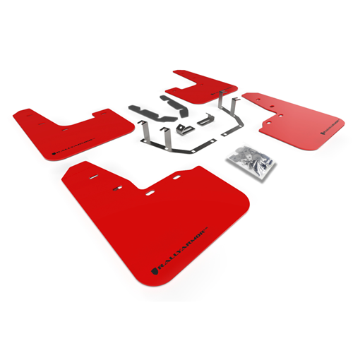 2018-21 Mk8 Ford Fiesta ST Red Mud Flap Black Logo