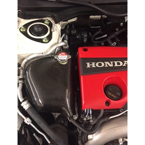 PASSWORD:JDM DRY CARBON KEVLAR COOLANT RESERVOIR COVER - HONDA CIVIC TYPE R ONLY (16+)