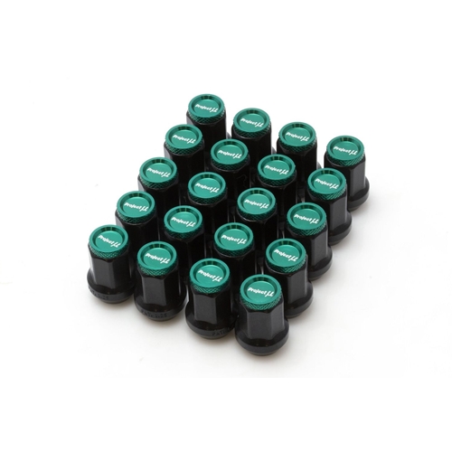 Project Mu Super Lock 7 M-Type Lock Nut M12 x 1.5 - Black / Green Cap