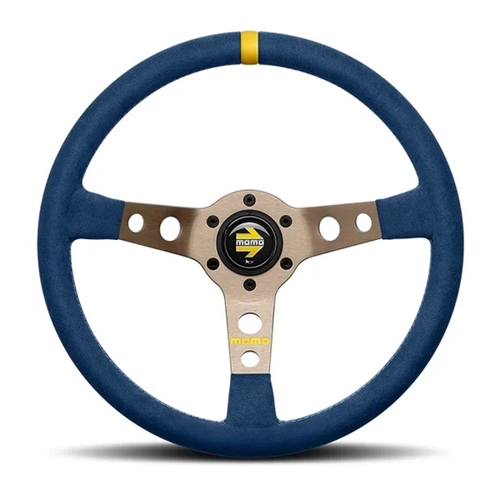 MOMO MOD.07 350 Diam 72 Dish Blue Microfiber Anthracite Anodized Spokes 1 Stripe